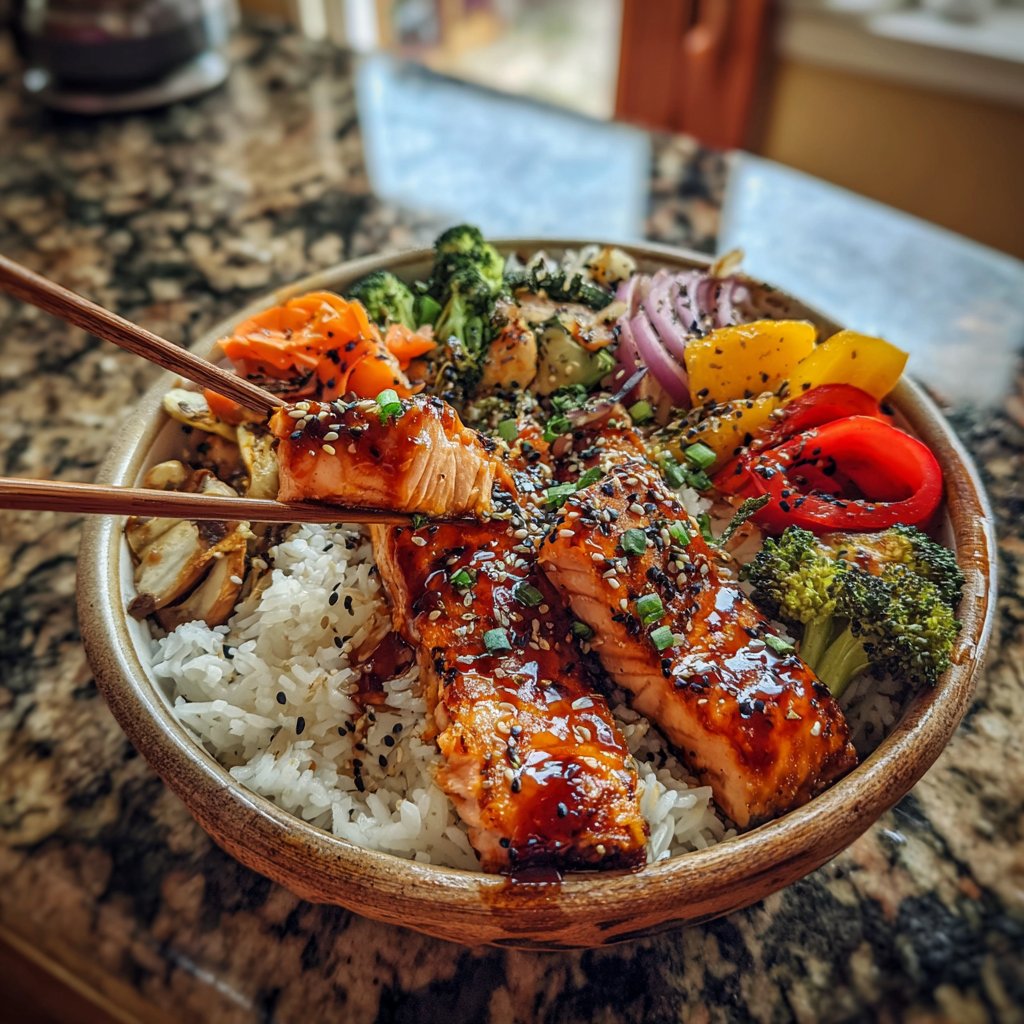 Teriyaki Salmon Rice Bowl