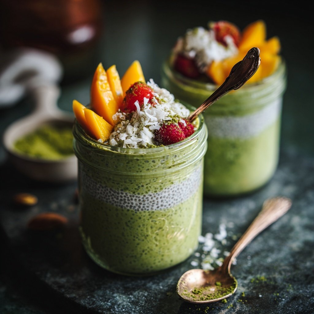 Matcha Coconut Chia Pudding