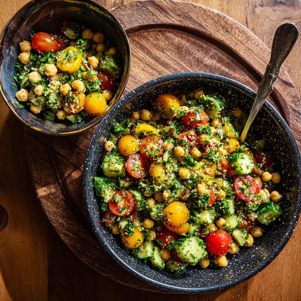 Mediterranean Cucumber and Chickpea Salad