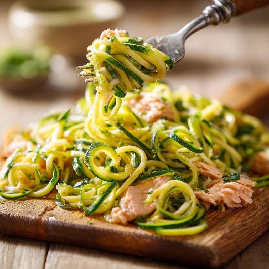 Zucchini Noodles with Salmon