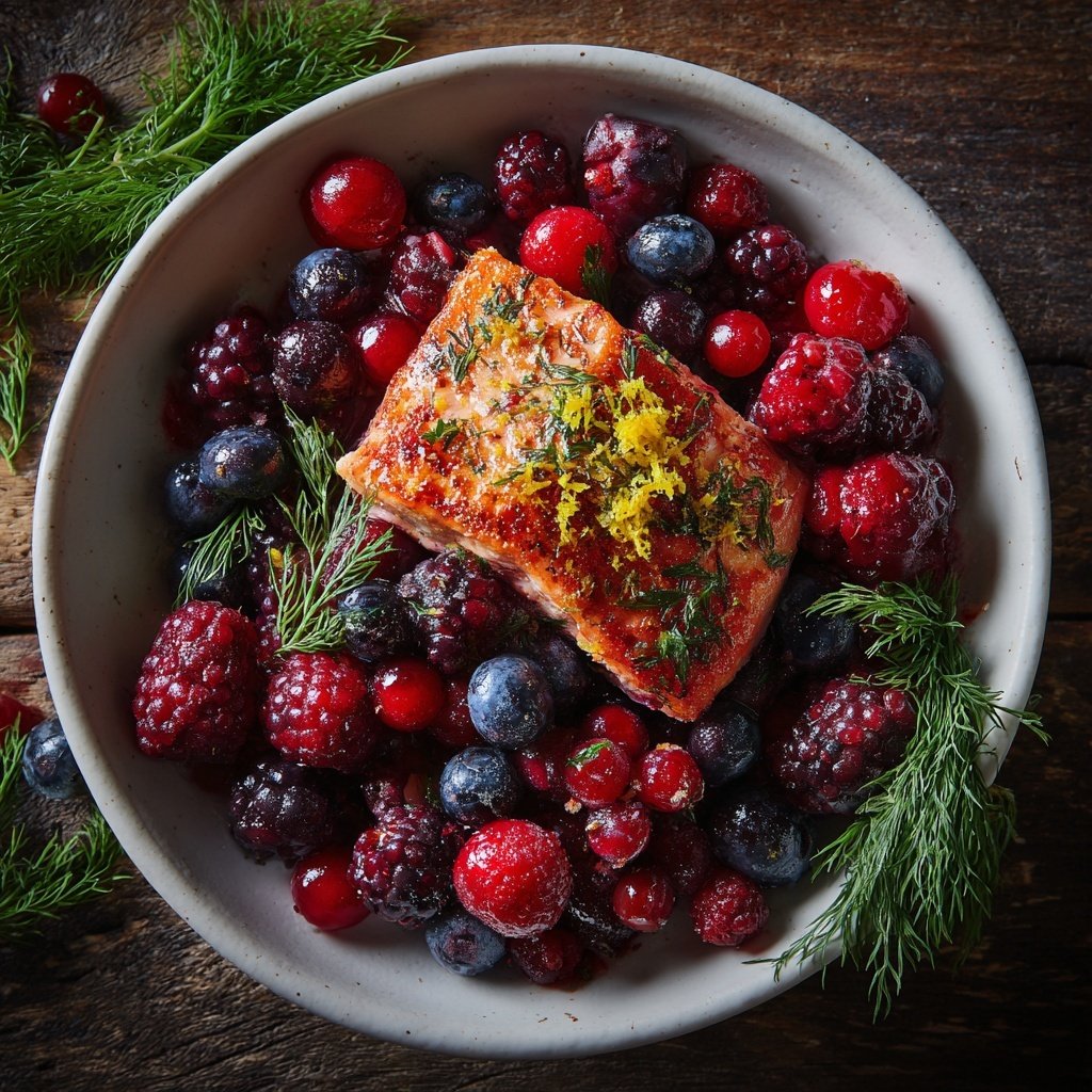 Lemon-Dill Salmon Berry Bowl