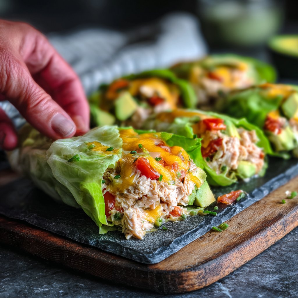 Low Carb Tuna Melt Lettuce Wrap